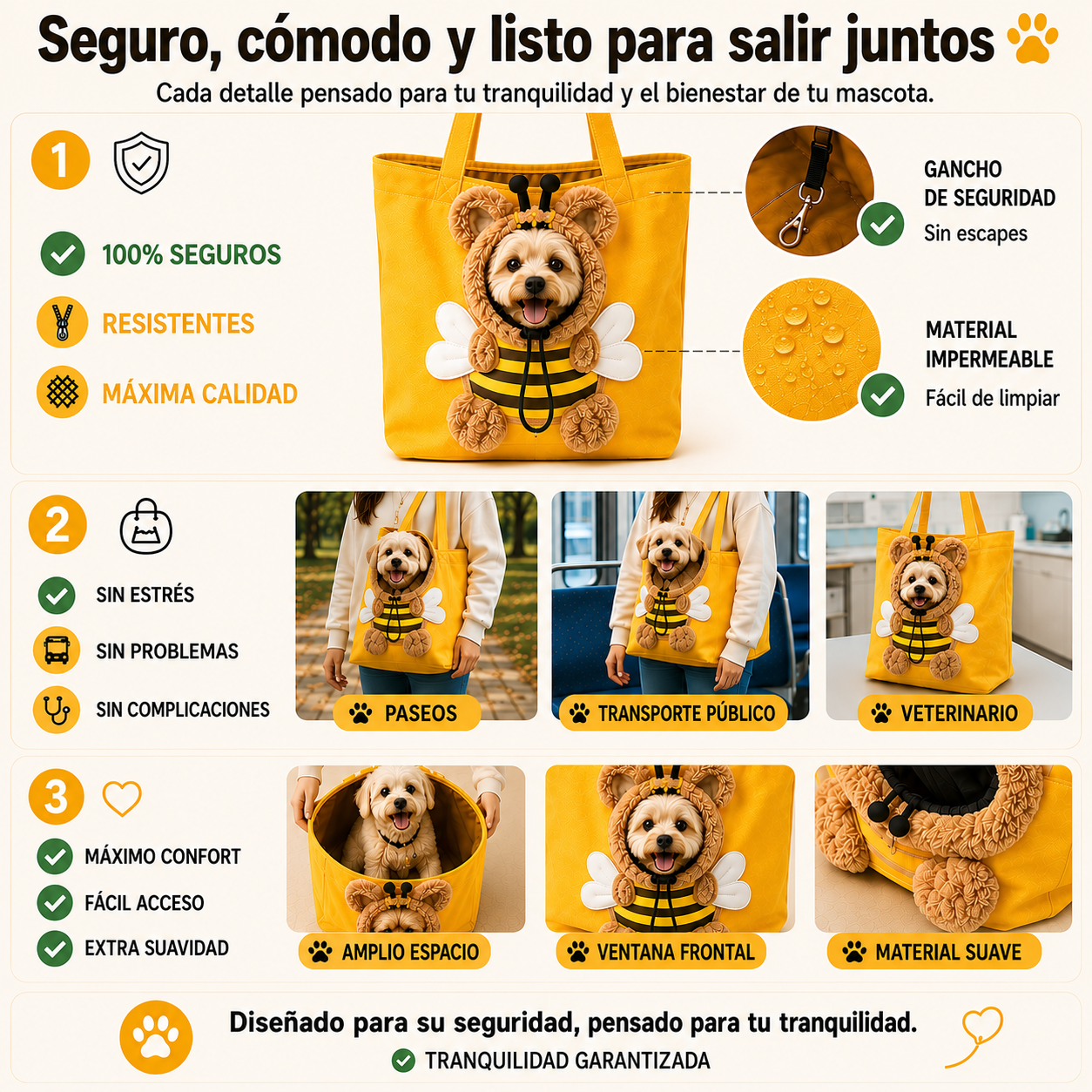snout & about® - Bolsa bandolera para mascotas